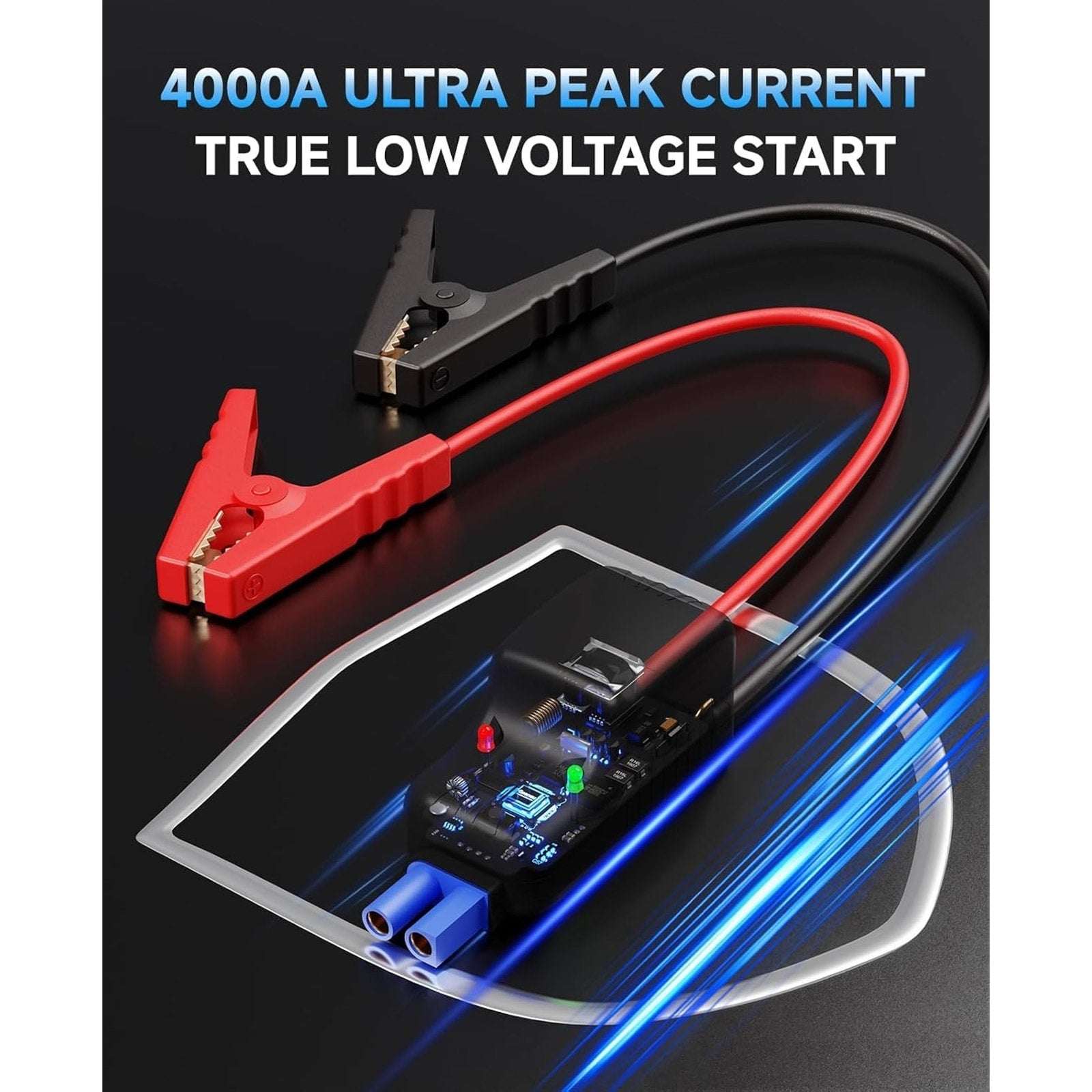 Portable Car 4000A 12V Battery Jump Starter, TPM, 150PSI Inflator, Power Bank +