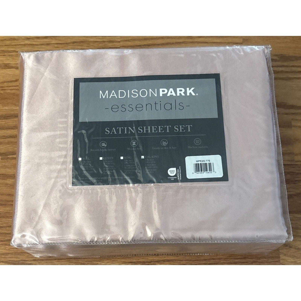 Madison Park 6PC Satin Cal King Sheet Set in Blush Pink GREAT for Skin & Hair