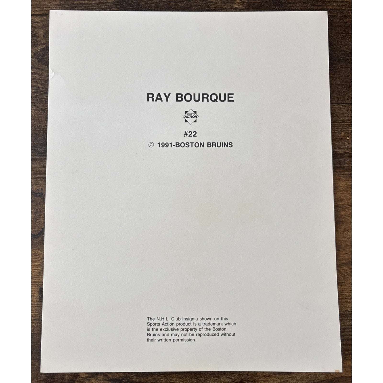 NHL Boston Bruins RAY BOURQUE #22 Game Sports Action Color 8 x 10 Photo Picture