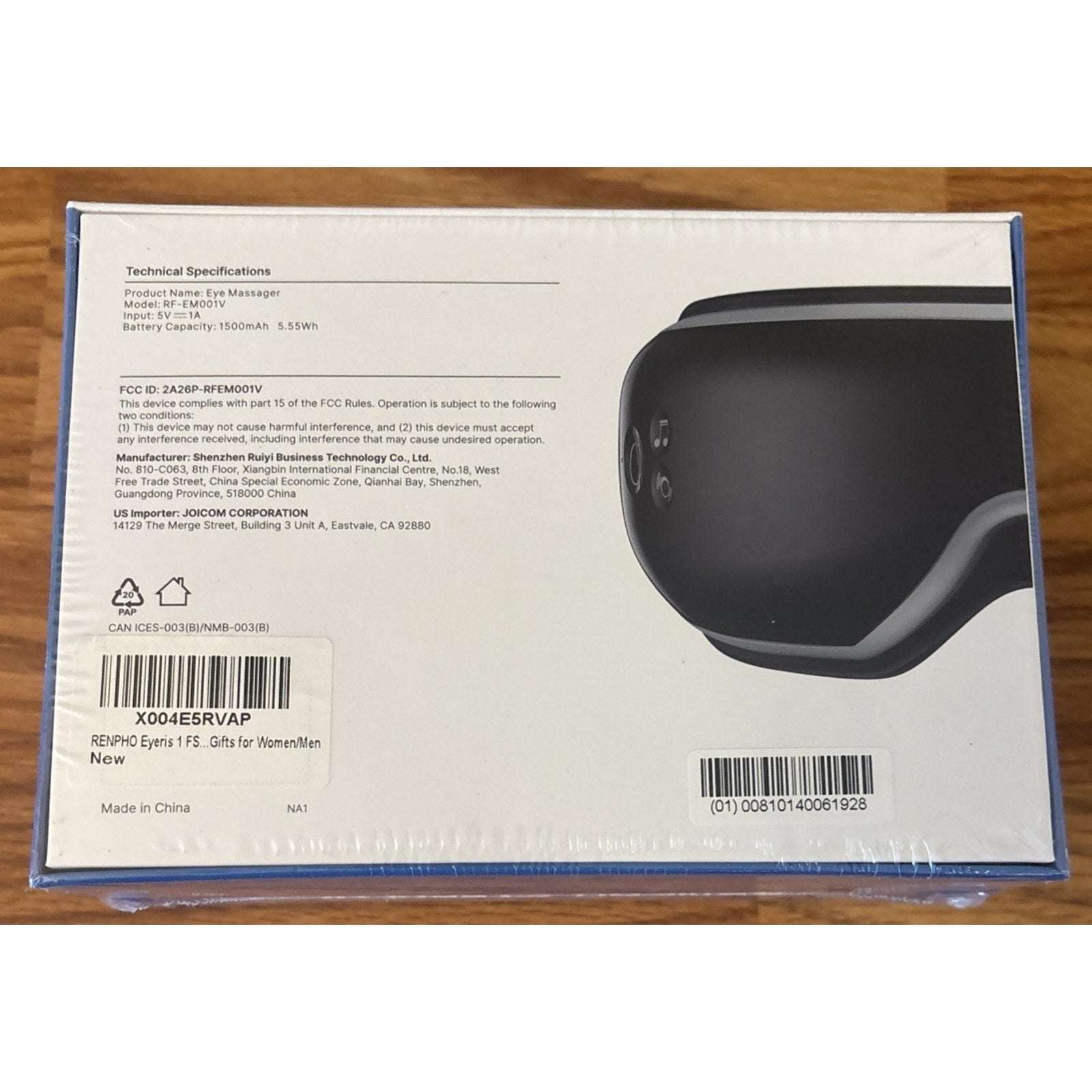 RENPHO EYERIS 1V Eye Massager – Voice Control, Heat, Compression & Vibration
