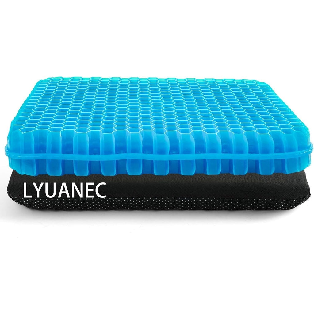 Gel Seat Cushion Long Sitting 16.5" x 14.5" x 2.4" Extra Thick Pressure Relief