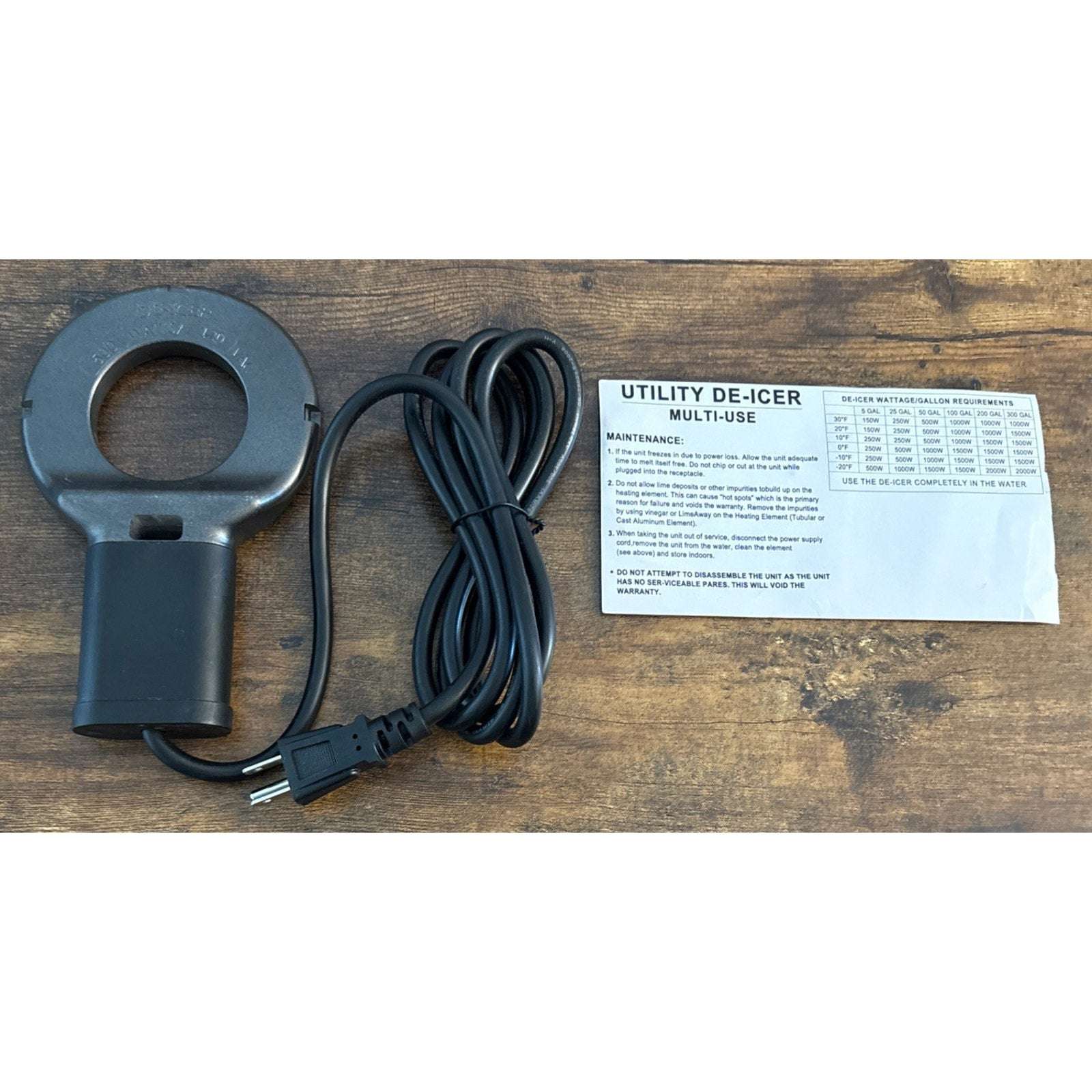 500W Utility De-Icer Submergible Chicken Water Heater for Farm Livestock Cast