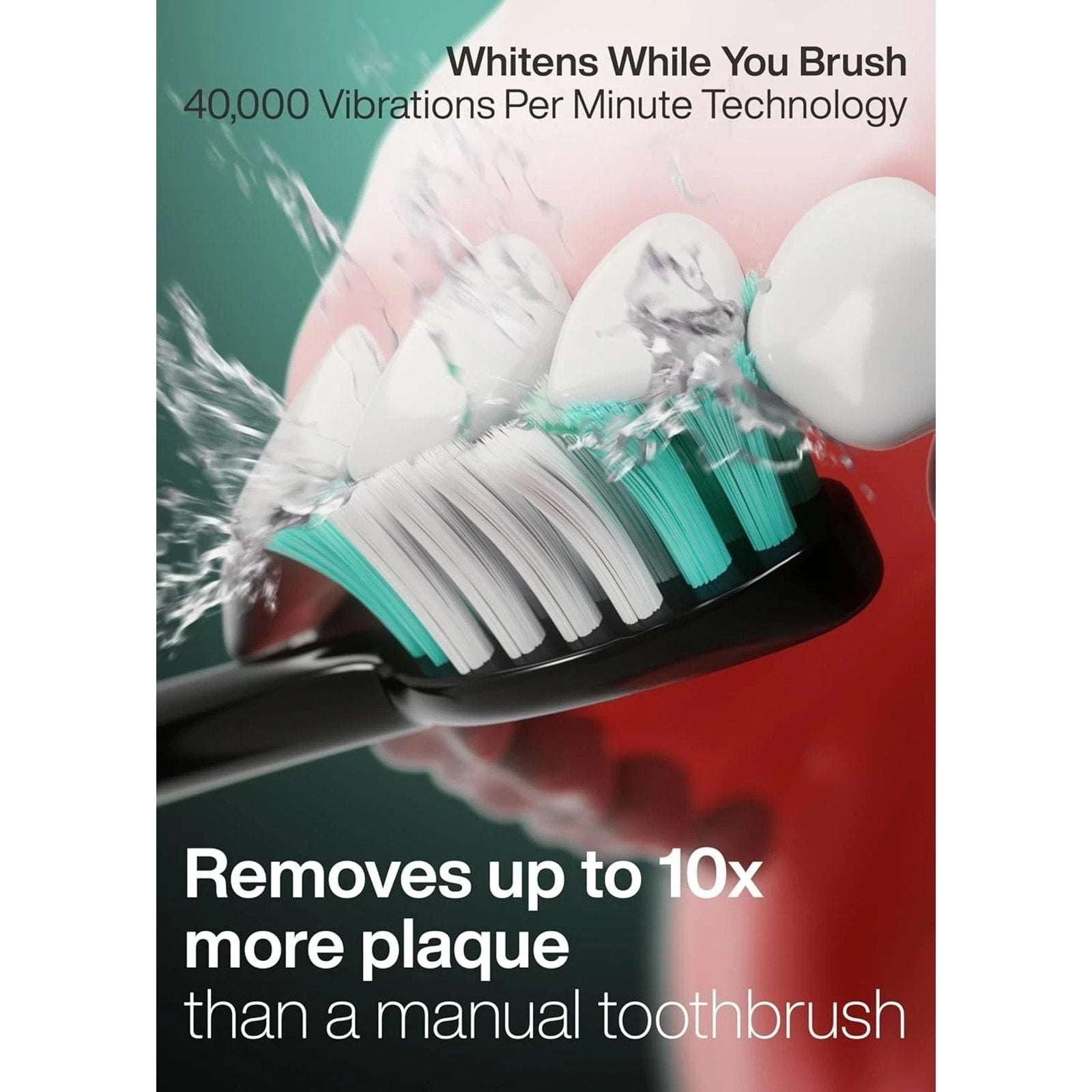 Aquasonic Black Series Electric Toothbrush Ultra Whitening + Case, 8 Heads ADA