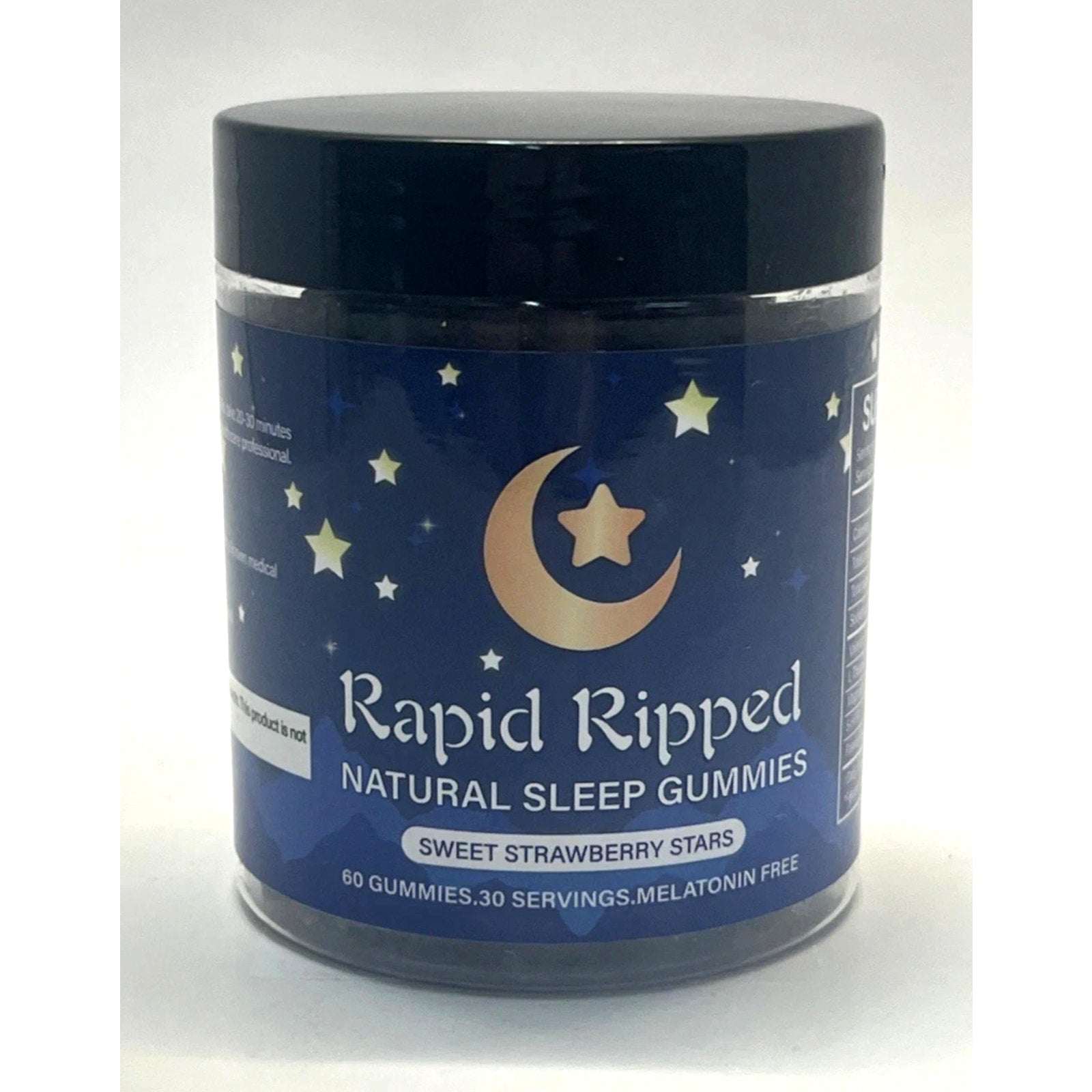Rapid Ripped Natural Sleep Melatonin Free Gummy 60 Gummies Exp 4/27 Strawberry