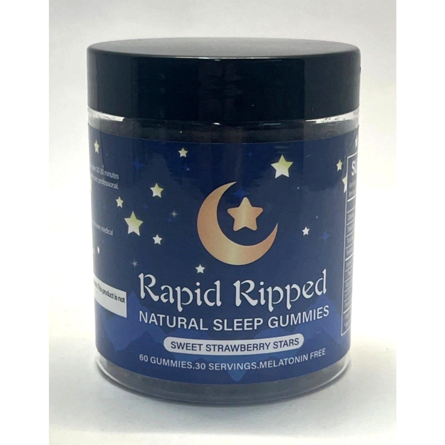Rapid Ripped Natural Sleep Melatonin Free Gummy 60 Gummies Exp 4/27 Strawberry