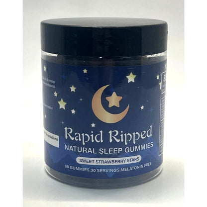 Rapid Ripped Natural Sleep Melatonin Free Gummy 60 Gummies Exp 4/27 Strawberry