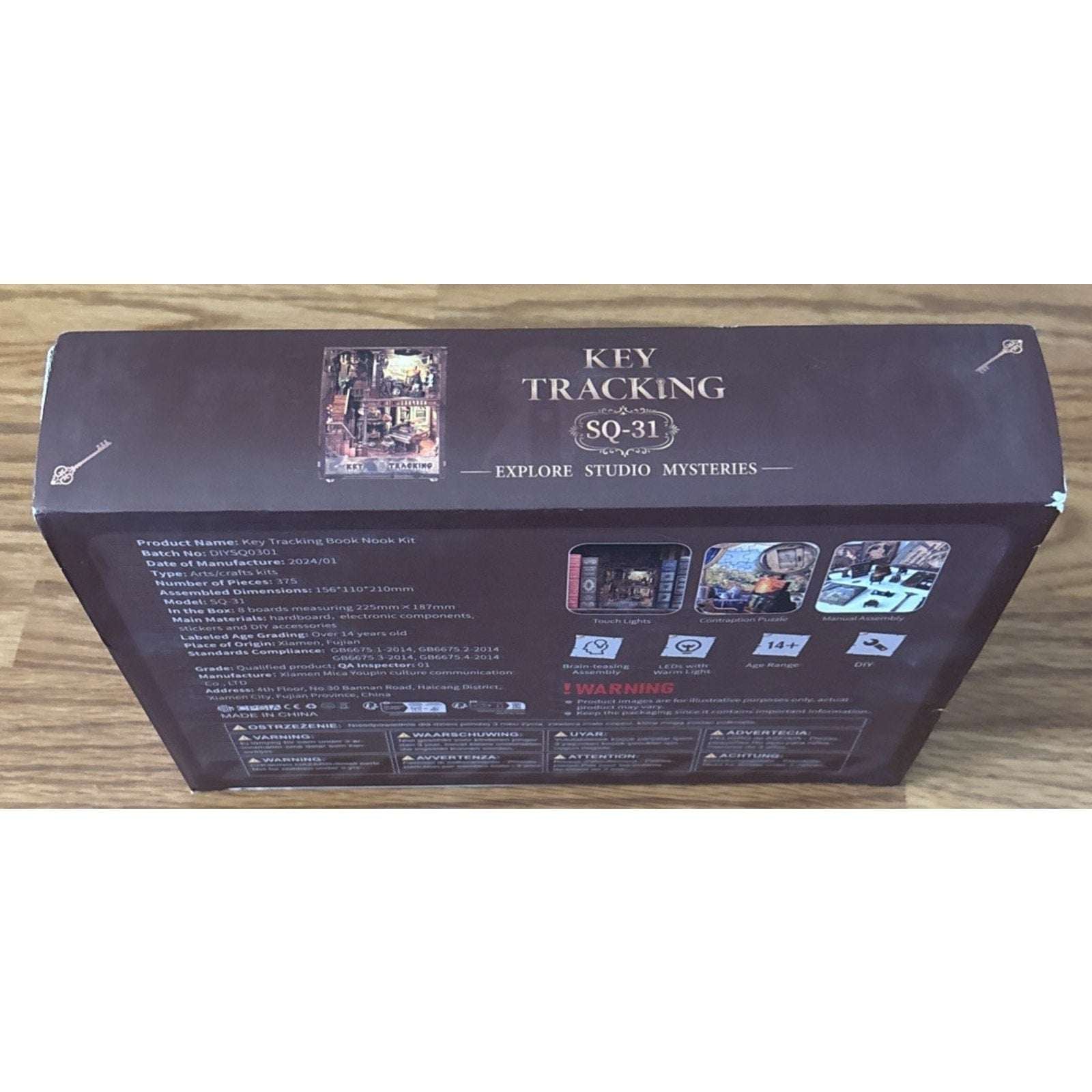 DIY Miniature Book Nook Key Tracking Escape Room Kit - 3D Puzzle with LED Lights