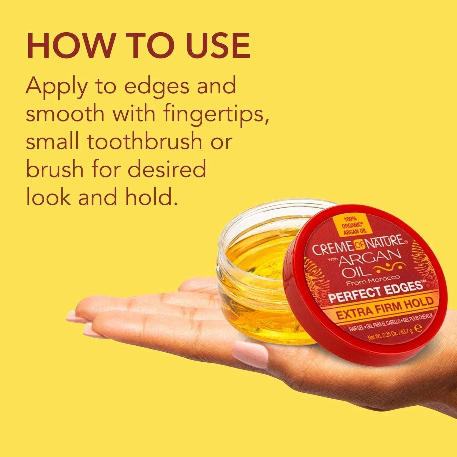 Creme Of Nature Perfect Edges Argan Oil 48 HR Extra Firm Hold Hair Styling Gel