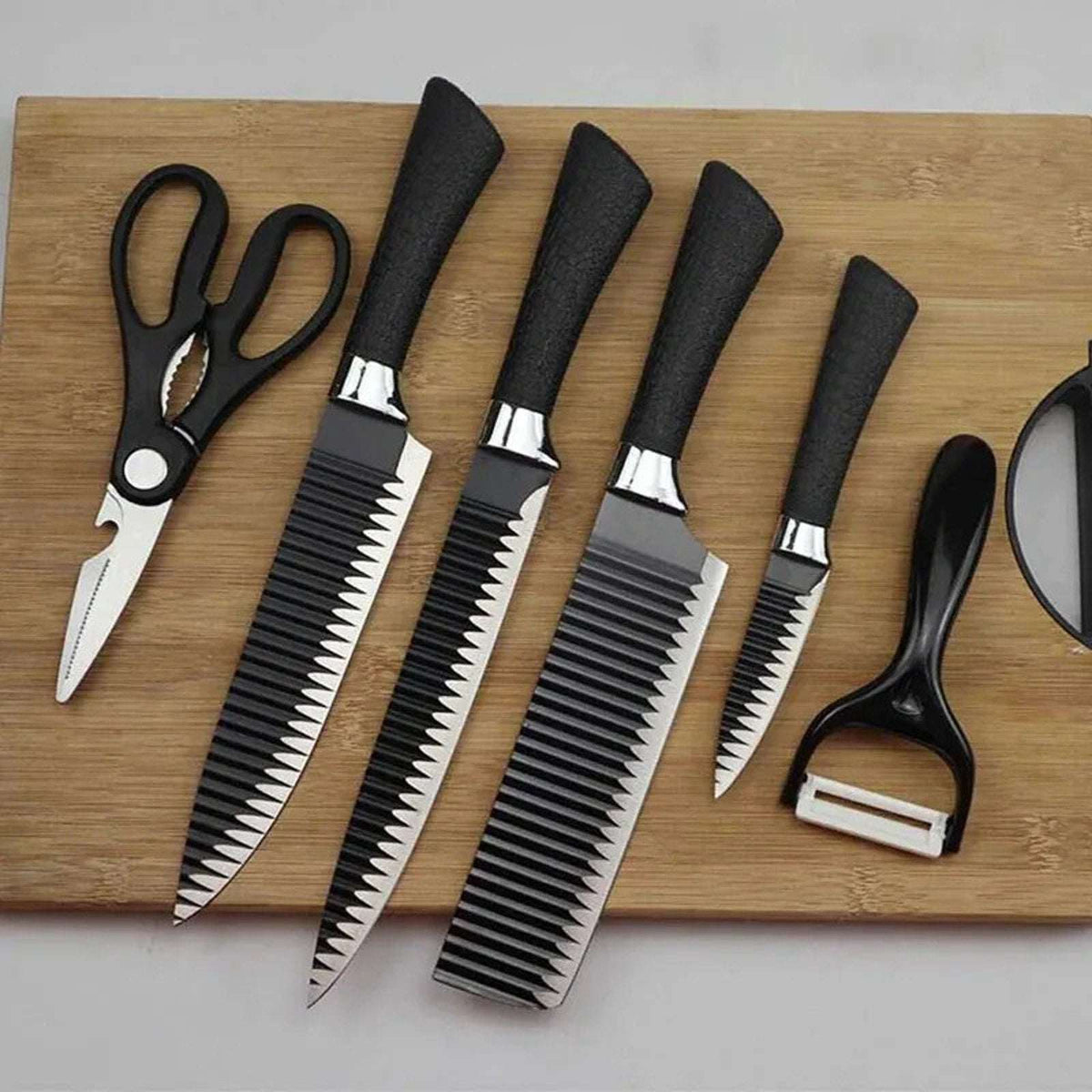 Culinary Knife Set Non Stick, Soft Touch Anti-Slip Handle 6 Piece Set ER-0238A