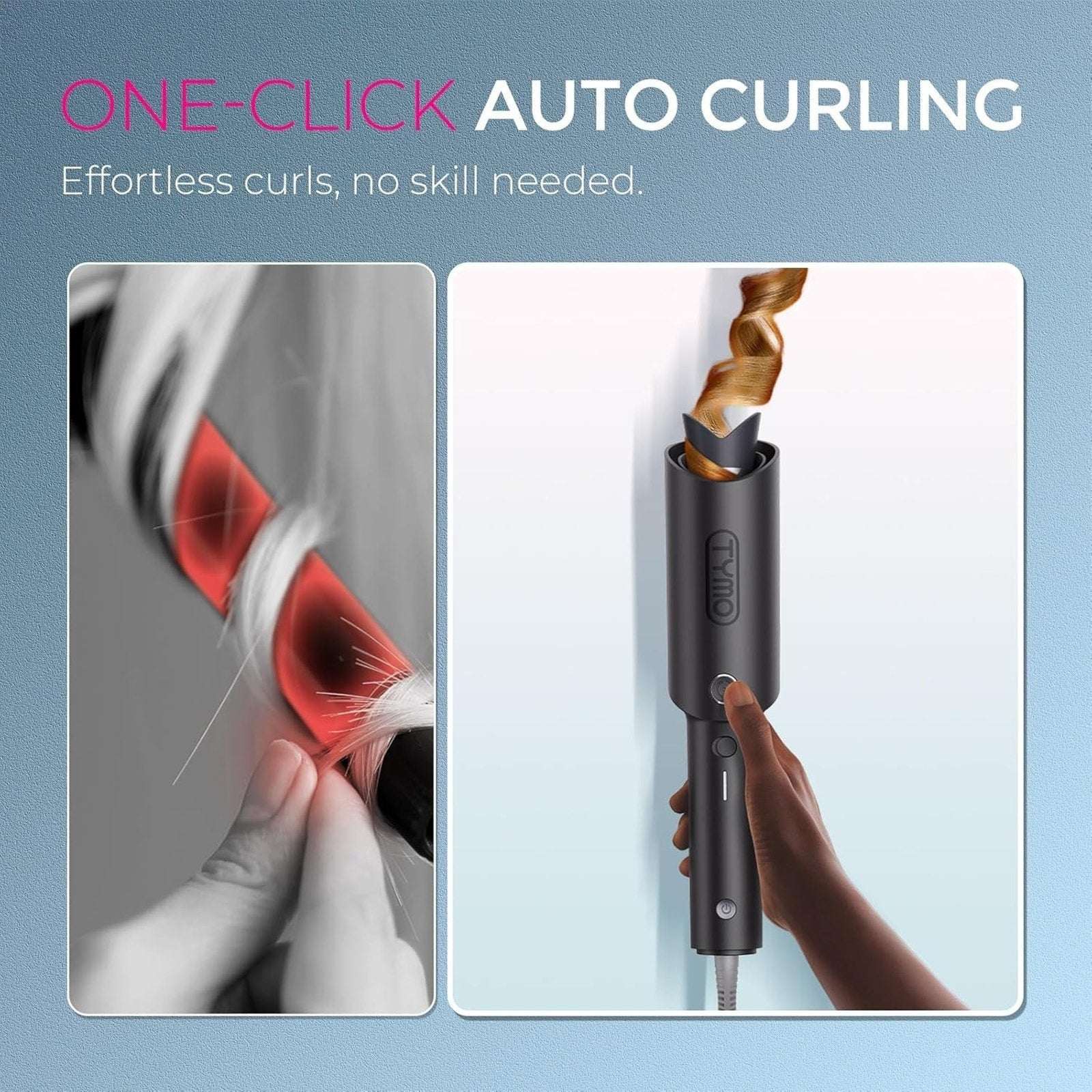 TYMO CURLPRO 1" Automatic Rotating Curling Iron Wand Beach Waves NEW!