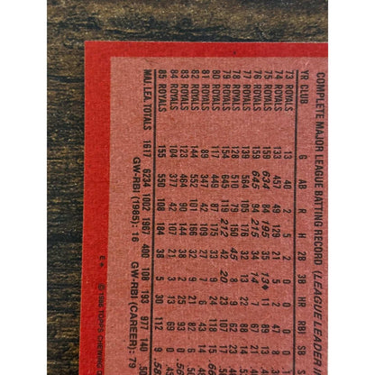 1986 TOPPS #300 GEORGE BRETT KANSAS CITY ROYALS Baseball Card