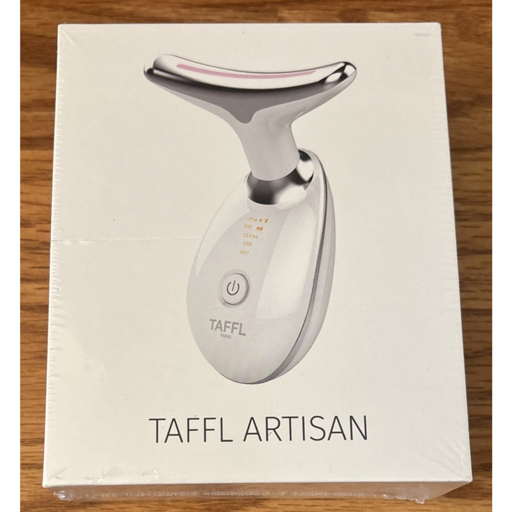 TAFFL 7-Color LED Light, Heated, EMS & Ultrasonic Vibration Face & Neck Massager