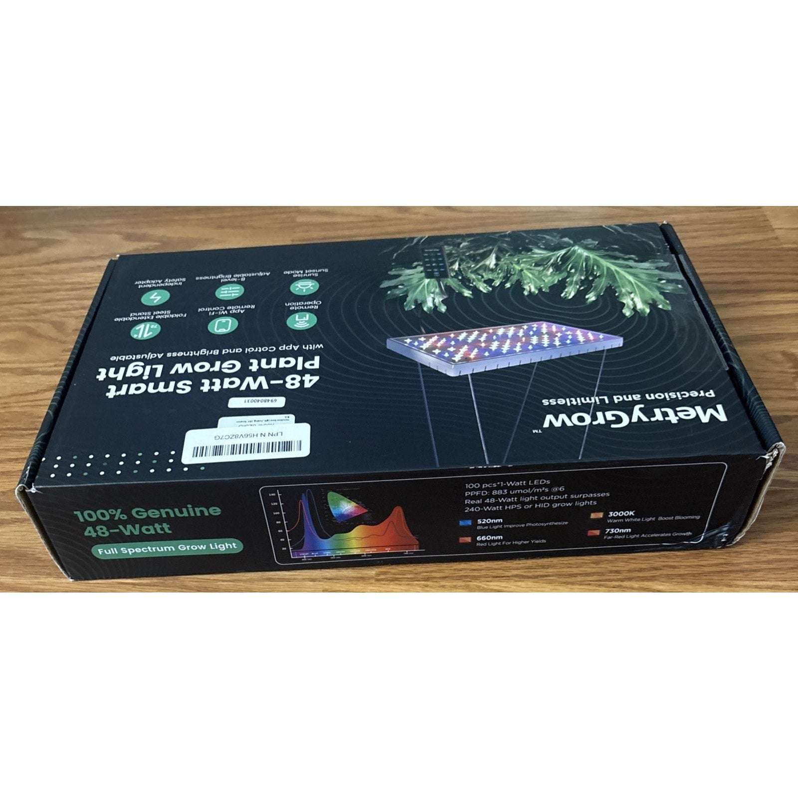 Full Spectrum Indoor Plant Grow Light Smart APP Control Expansive 2x2ft Coverage
