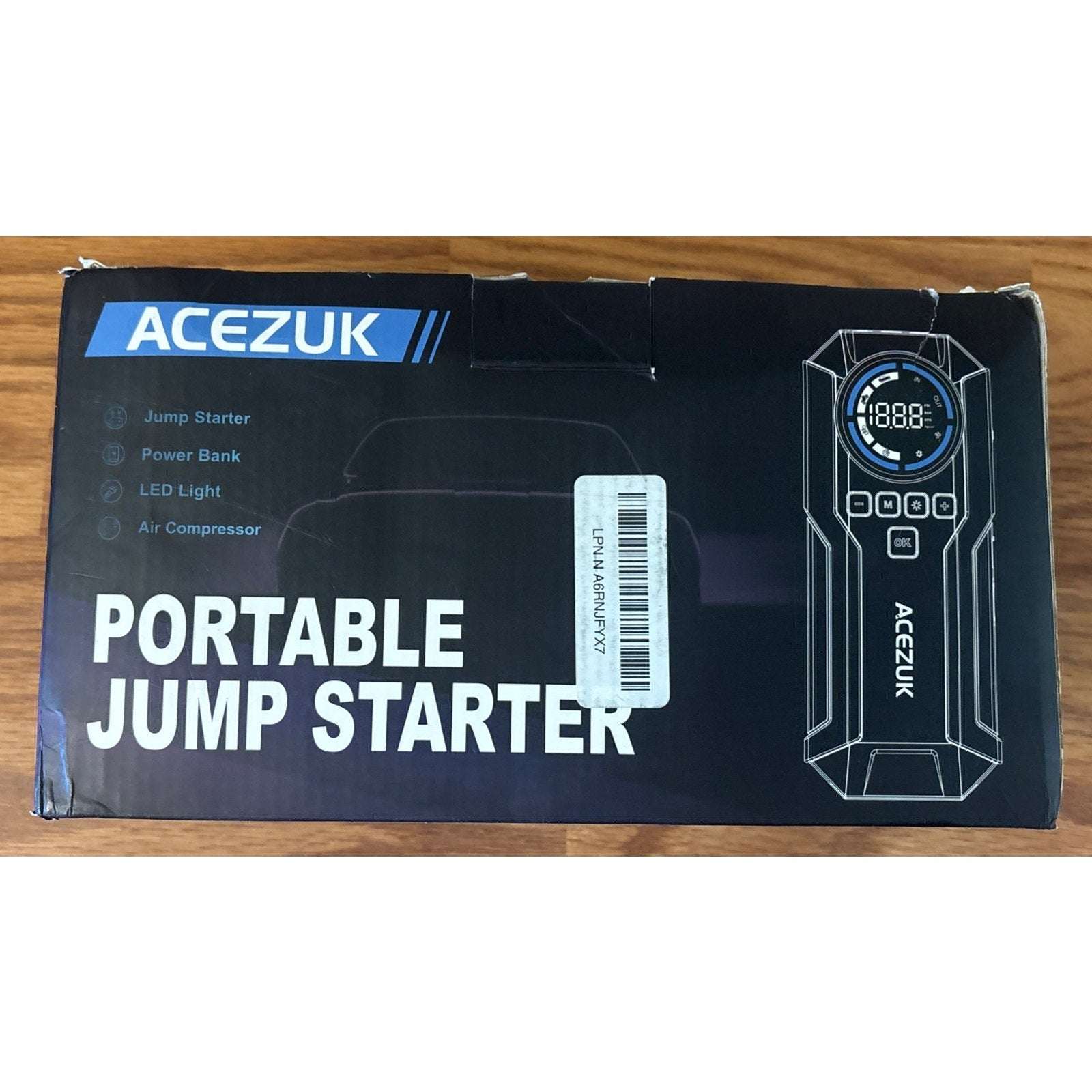 ACEZUK 150PSI 8000A 12V Car Battery Jump Starter, Air Compressor, 21800mAH Power