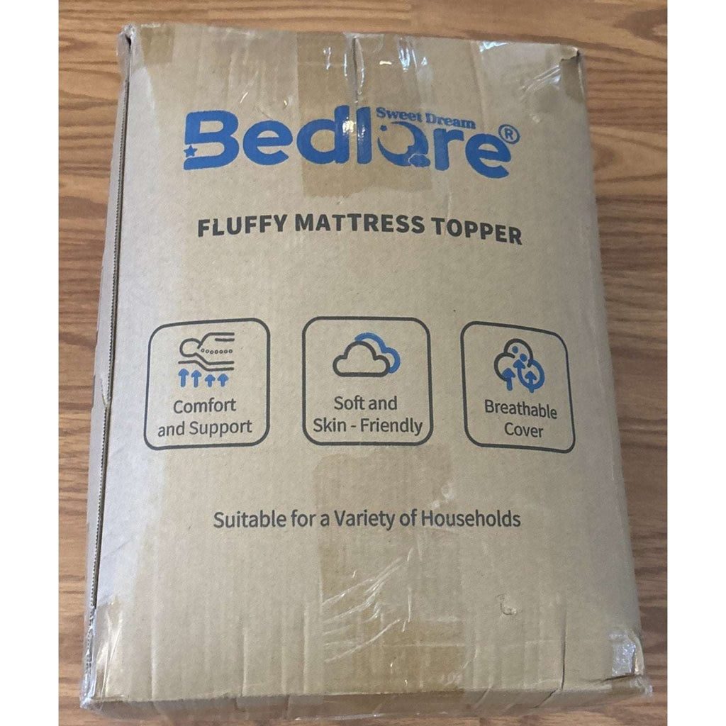 Bedlore Fluffy Mattress Topper Queen White Soft Breathable Noiseless Bedding
