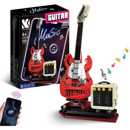 Electric Guitar Building Block Set w/ Reverb Amp Bluetooth Speaker -Music Lovers