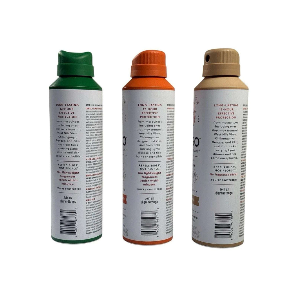 3PK Grand Tongo Insect Repellent Spray Picaridin 20% Deet-Free Mosquitoes Ticks