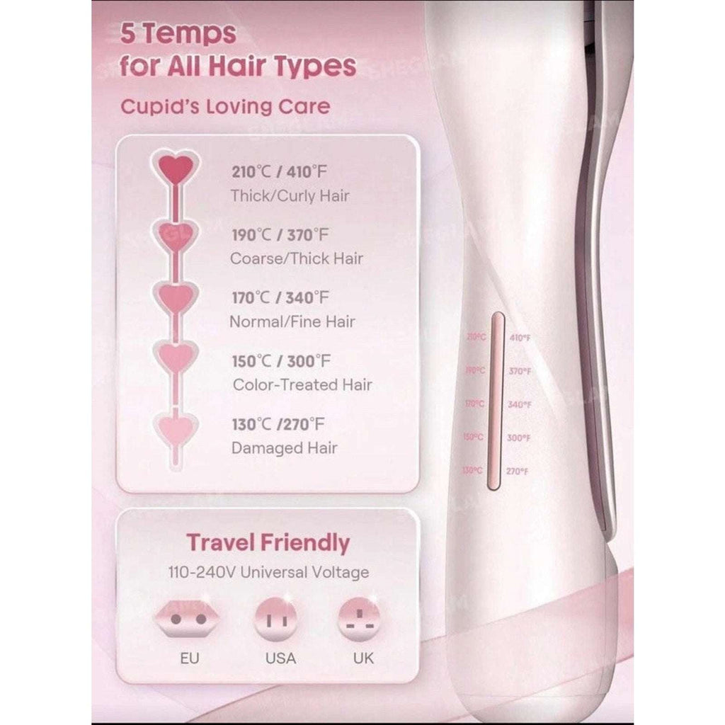 SHEGLAM HAIR Cupid's Charm Beach Babe Hair Waver 1" Smart Timer, Deep U Design
