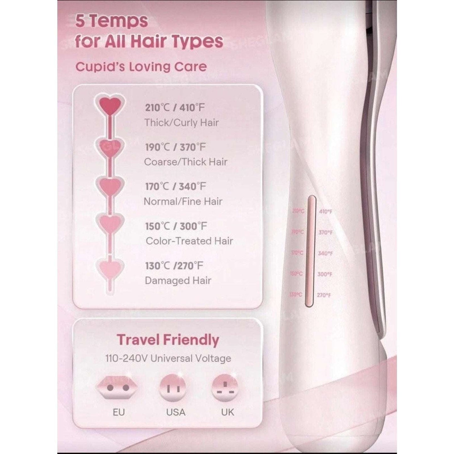 SHEGLAM HAIR Cupid's Charm Beach Babe Hair Waver 1" Smart Timer, Deep U Design