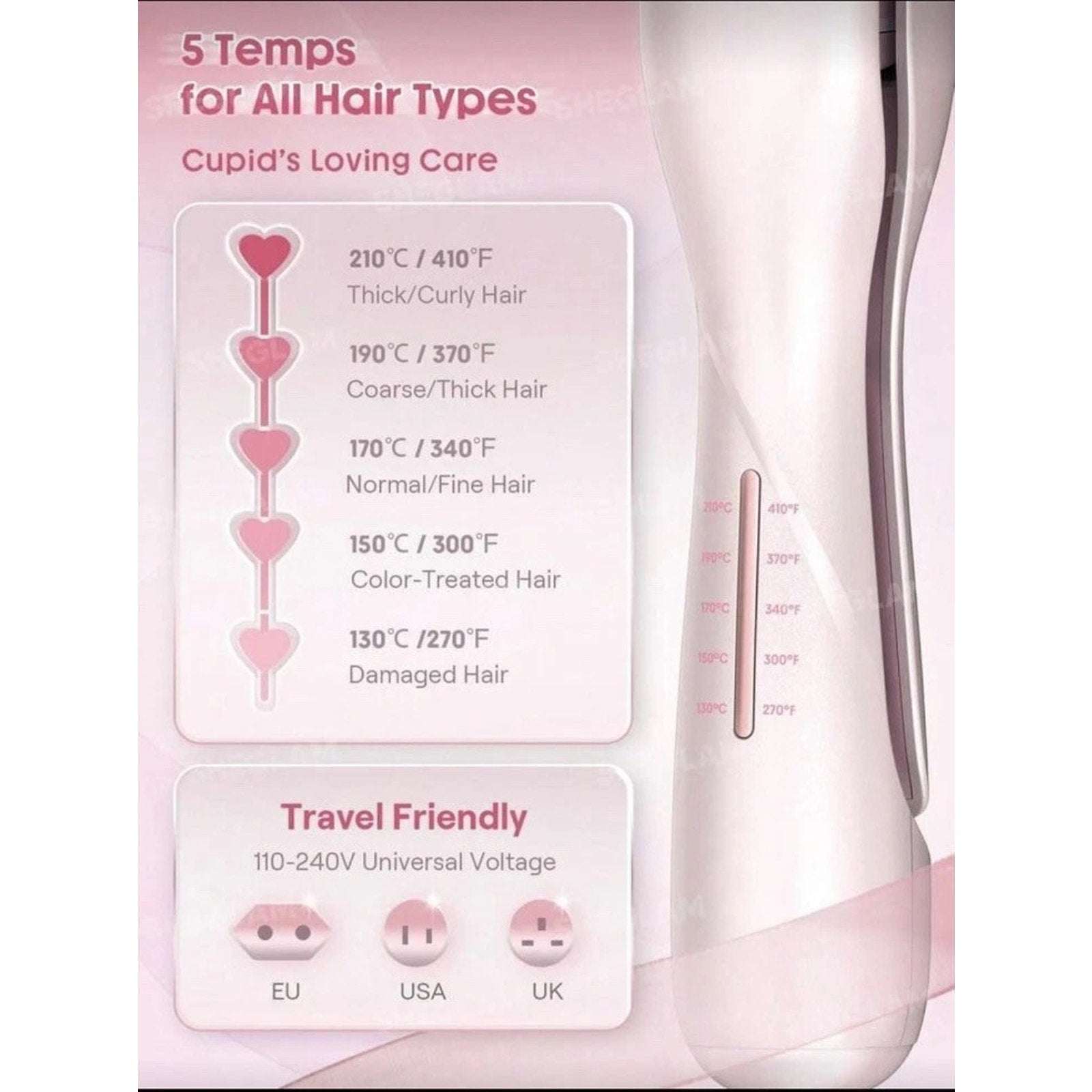 SHEGLAM HAIR Cupid's Charm Beach Babe Hair Waver 1" Smart Timer, Deep U Design