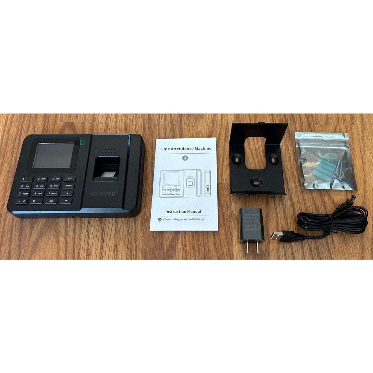 KUIIYER 2in1 Biometric Time Clock Employees Small Business Fingerprint Password