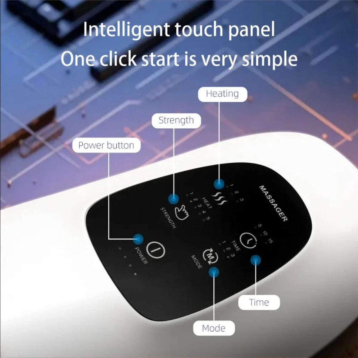 Cordless Electric Hand Massager Heat, Palm Acupoint Compression Arthritis Carpal
