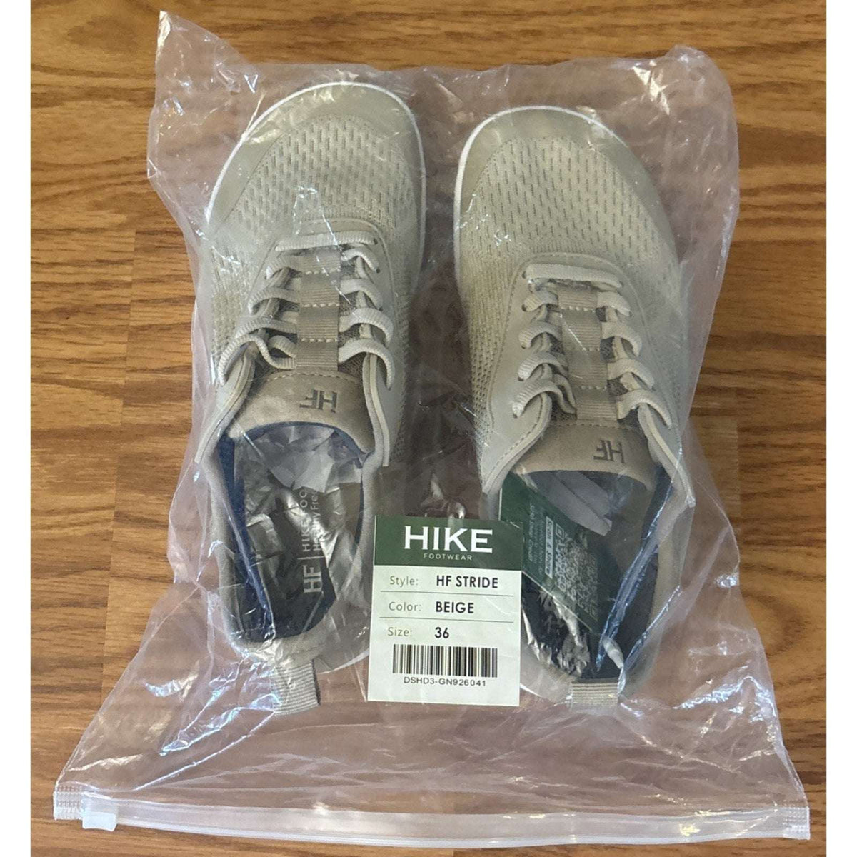 Hike Footwear HF Stride Beige Barefoot Sneakers Unisex Size EU 36 W 6 M 4