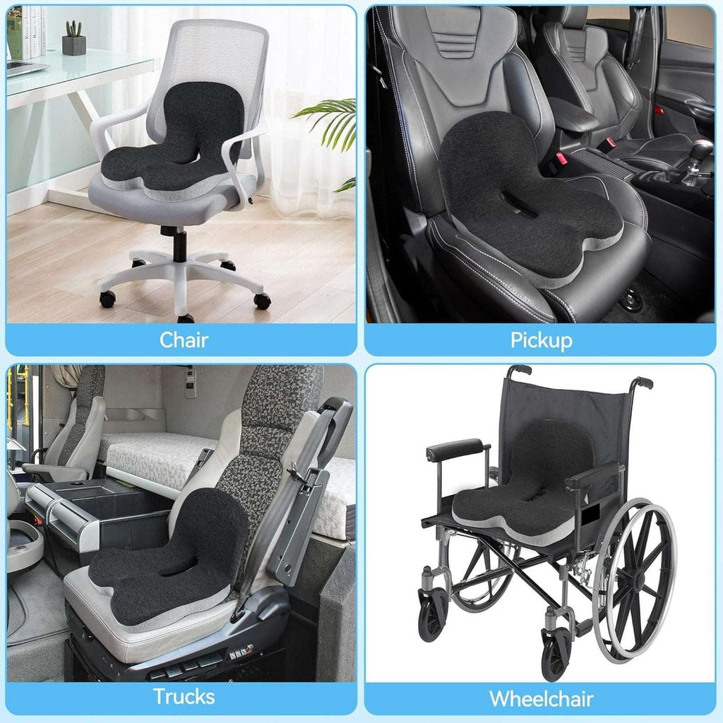 Ergonomic Semi Truck Trucker Seat Cushion for Long Sitting with Lumbar Support