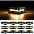 Solar Post Cap Lights Outdoor 12 Pack 3.5x3.5 4X4 4.5X4.5 5X5 Vinyl/Wooden Posts