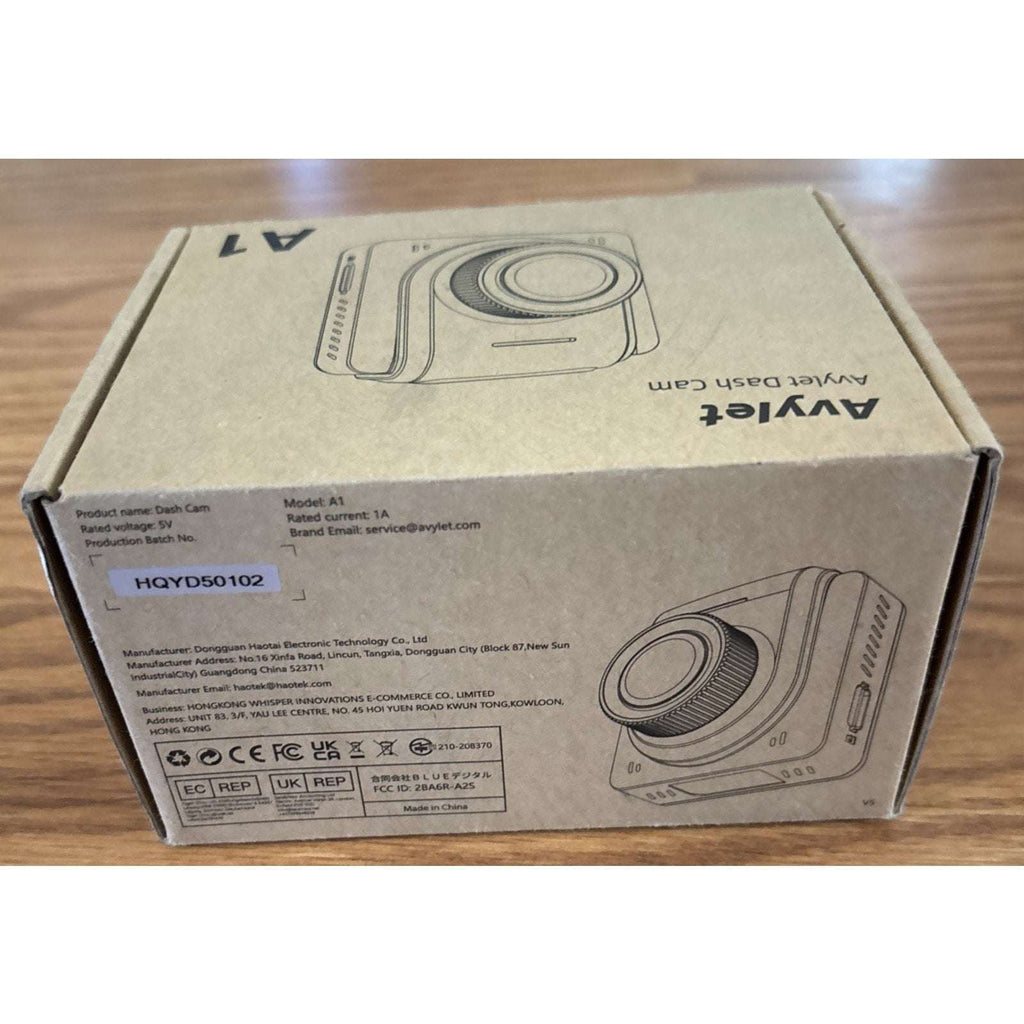 Avylet A1 Dash Cam WiFi 2K w/ APP, External GPS, WDR Night Vision, Loop Record +