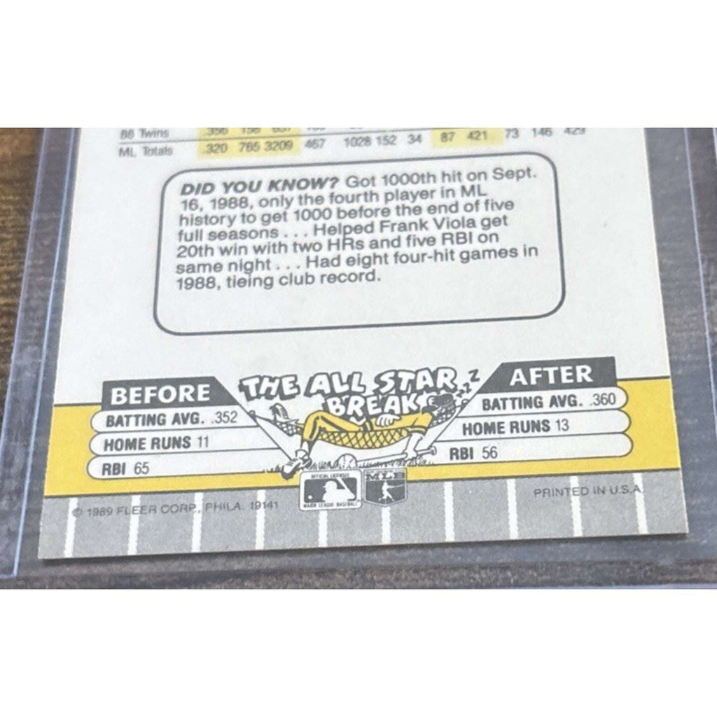1989 FLEER #124 KIRBY PUCKETT - TWINS - FROM Pack to Sleeve - MLB Baseball
