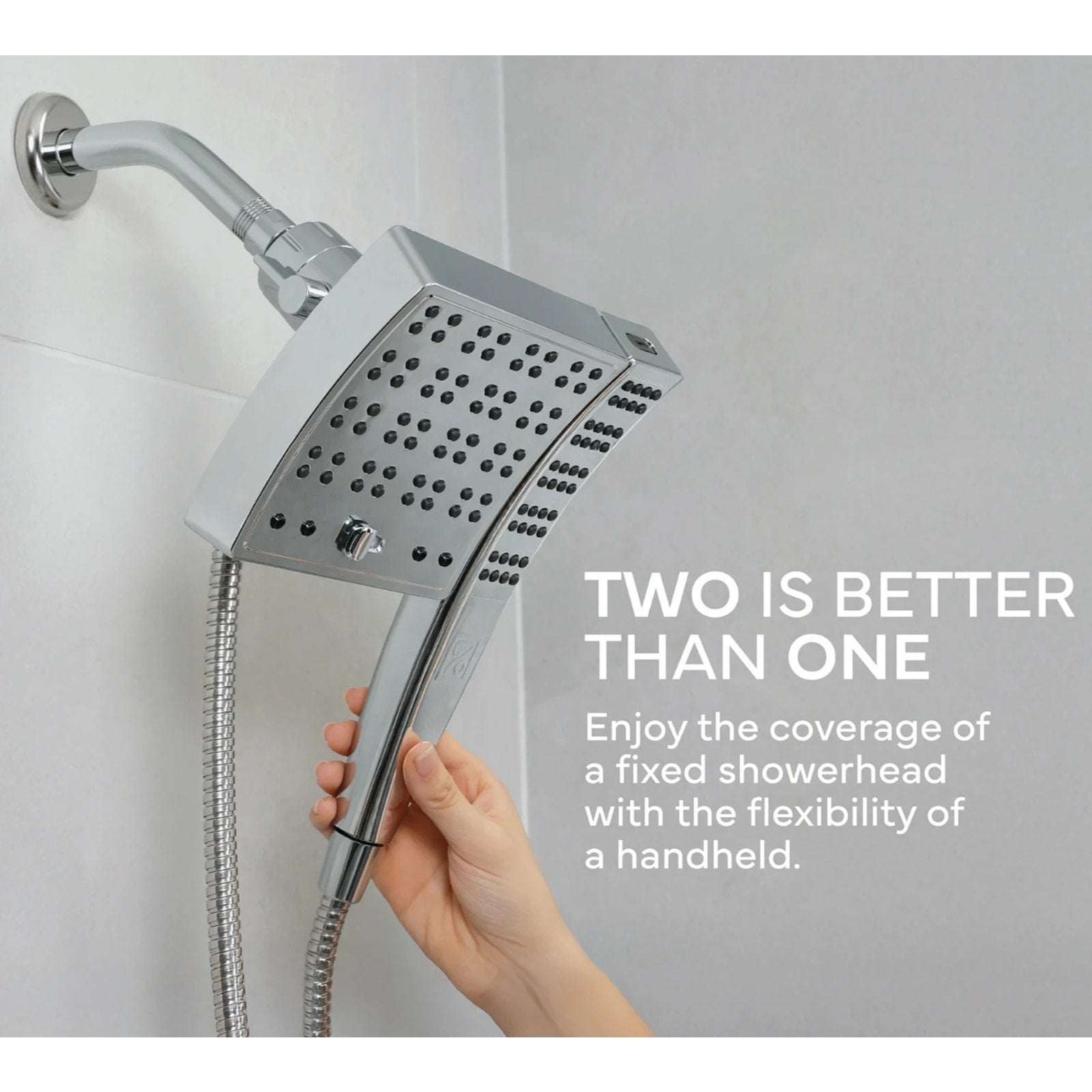 SEVENTY 3 Spray Setting Dual Combo Fixed and Handheld Showerhead in Chrome