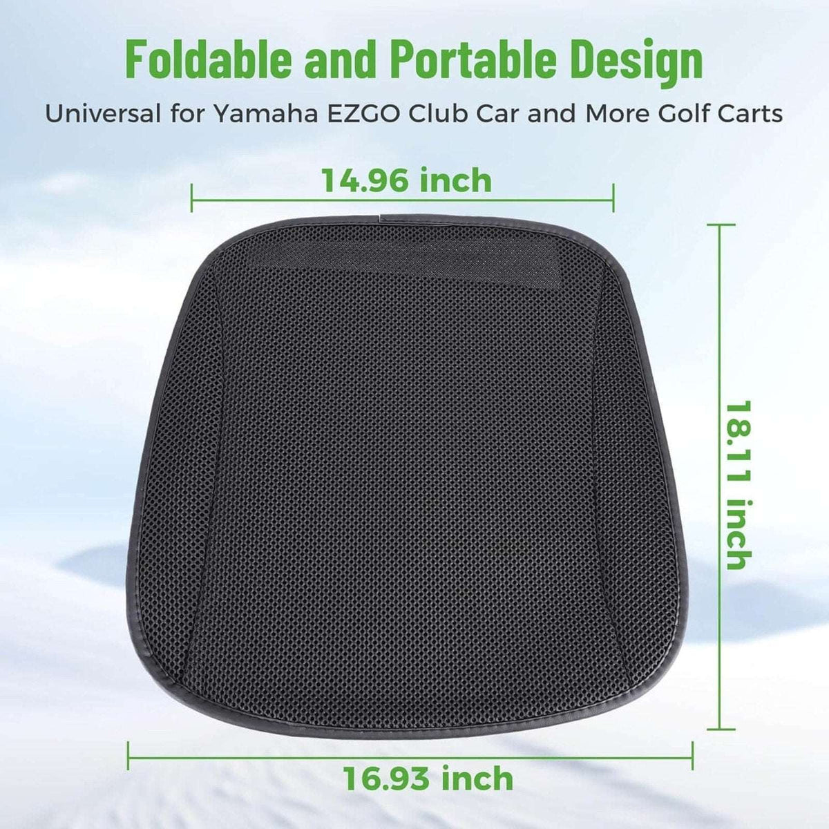 10L0L Universal Golf Cart Heated Seat Cushion 3 Heat Levels & Auto-Off Black/Red