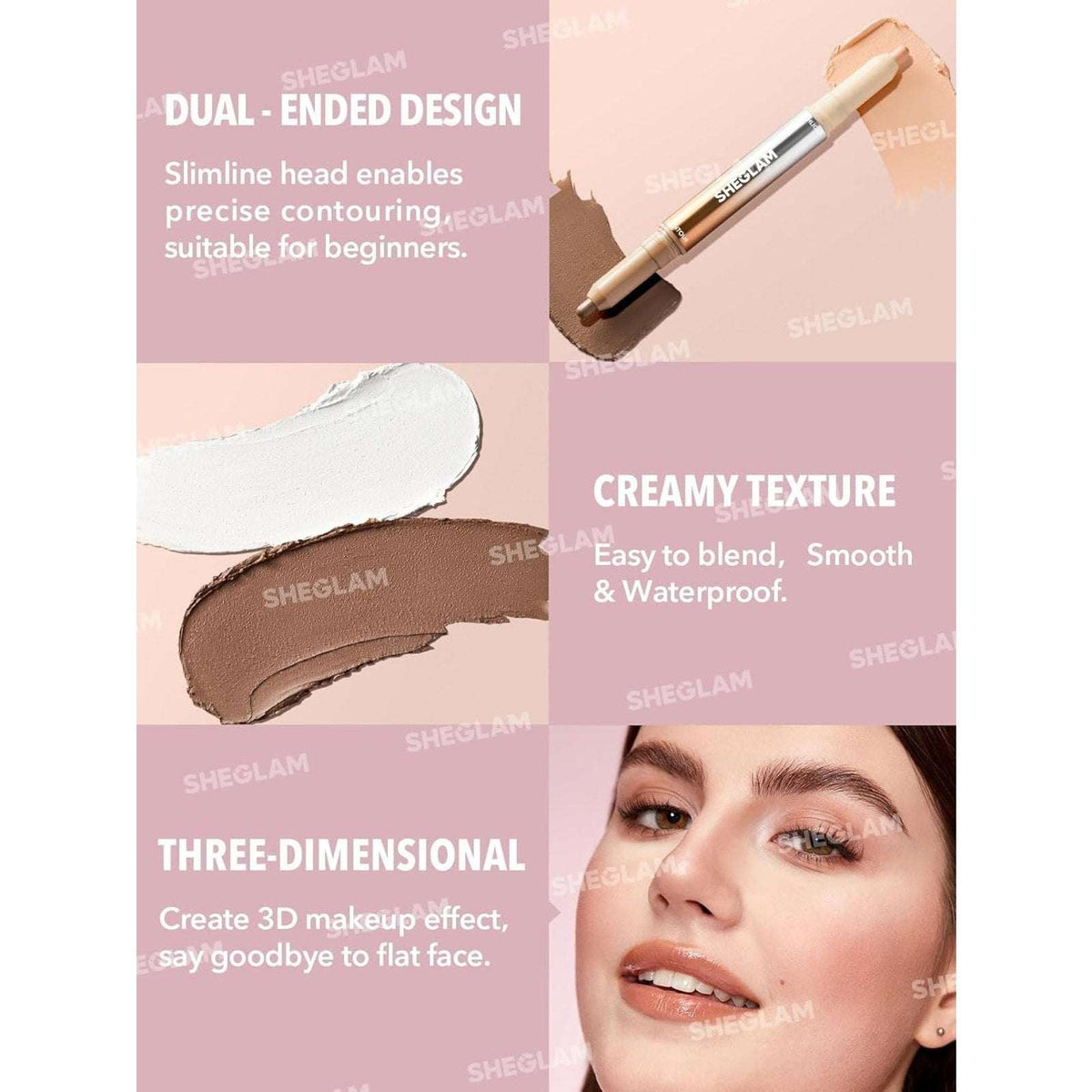 SHEGLAM Fine Line 2In1 Dual Contour & Highlight Pen Long Lasting Waterproof BUFF