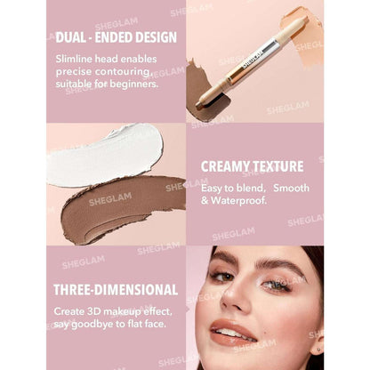SHEGLAM Fine Line 2In1 Dual Contour & Highlight Pen Long Lasting Waterproof BUFF