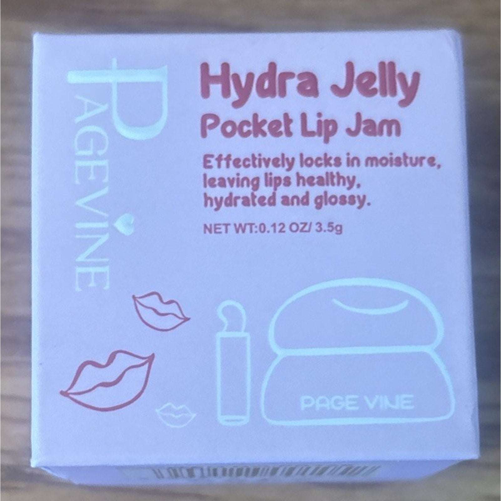 PageVine Hydra Jelly Pocket Lip Jam Gloss STRAWBERRY SPLASH Built in Applicator