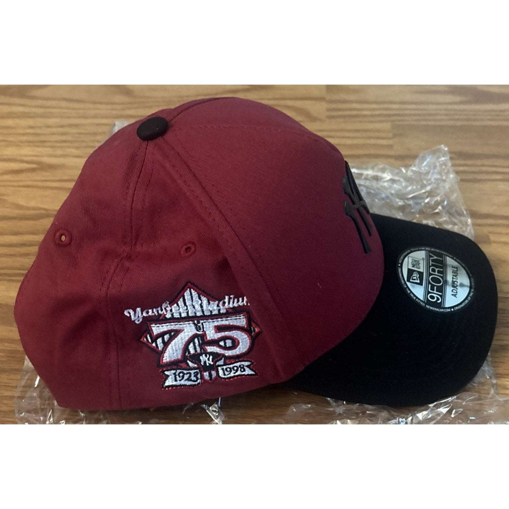 New Era 9FORTY New York Yankees 75th Anniv. A-Frame Snapback Hat Cap Red & Black