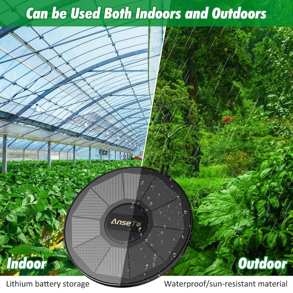 50' Automatic Drip Solar Irrigation System Plant Watering w/ Split Timer 15 Pots