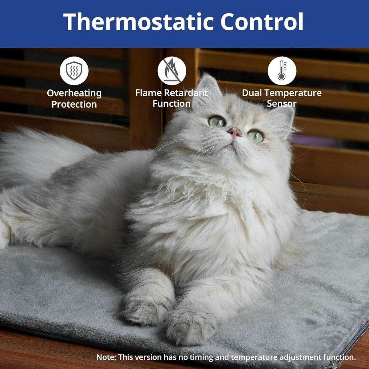 NICREW Pet Heating Pad Dog Cat Bed Thermostatic Control Auto Shut-Off Washable