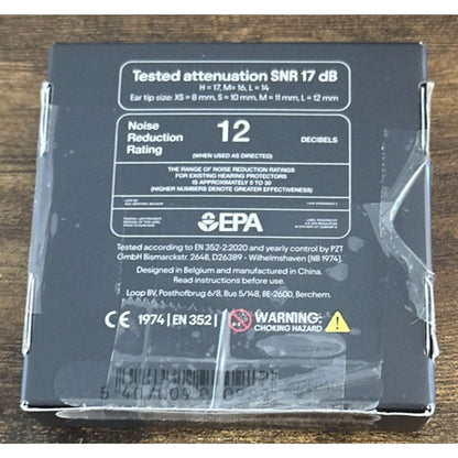 Loop Experience 2 Earplugs Set NRR 12 SNR 17db Black