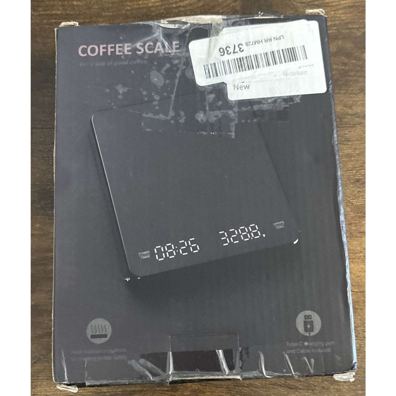 Digital Coffee Scale w/ Timer LED Display High Precision Rechargeable Portable