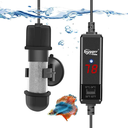 hygger Pro Aquarium Heater Submersible Fish Tank Adjustable 10W HG031 Fresh/Salt