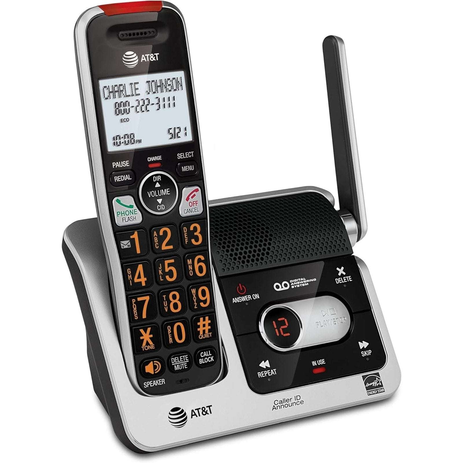 AT&T BL102 DECT 6.0 Cordless Phone w/ Answering Machine Caller ID/Block Intercom