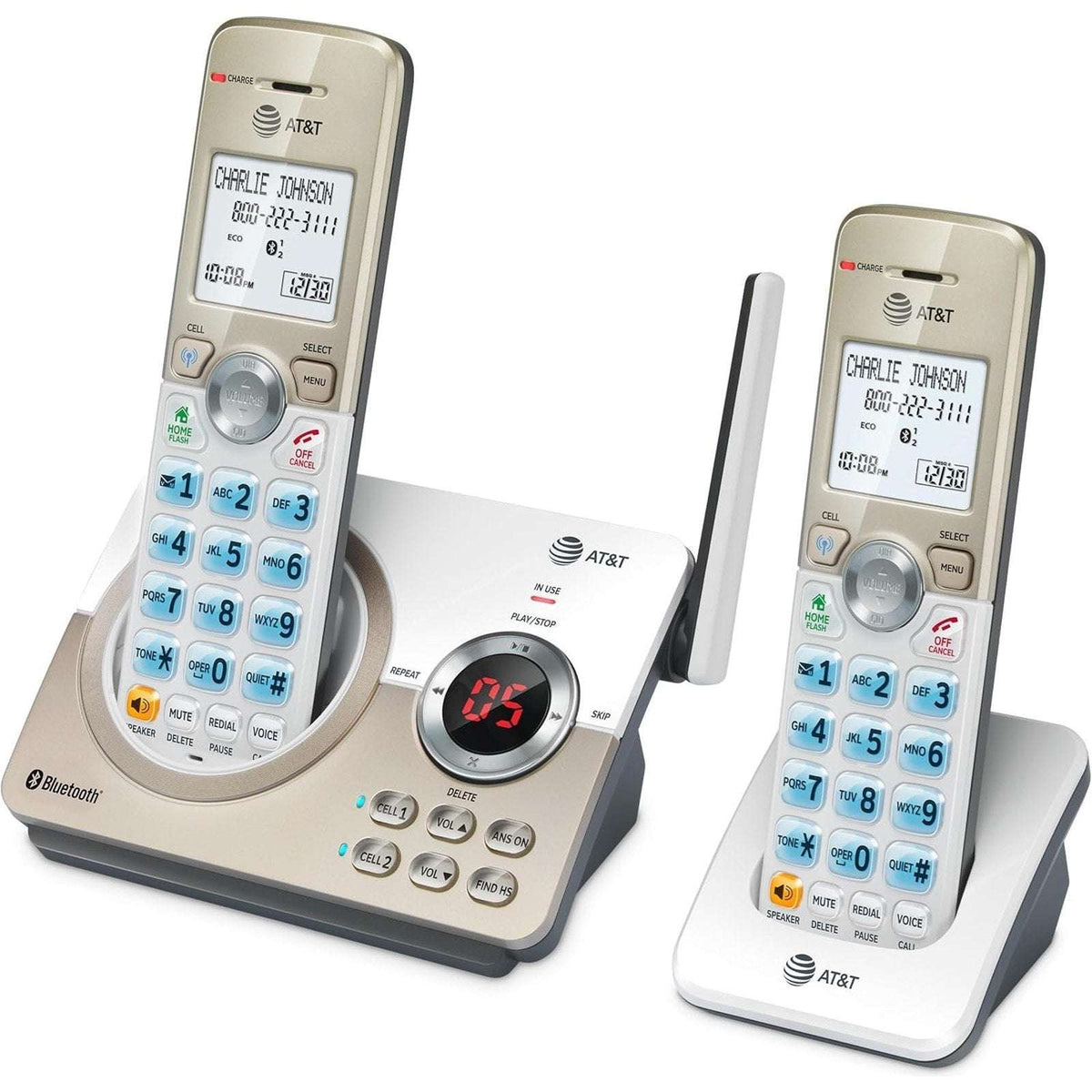 AT&T DL72219 Expandable 2 Handset Cordless Phone Answering Sys w Connect to Cell