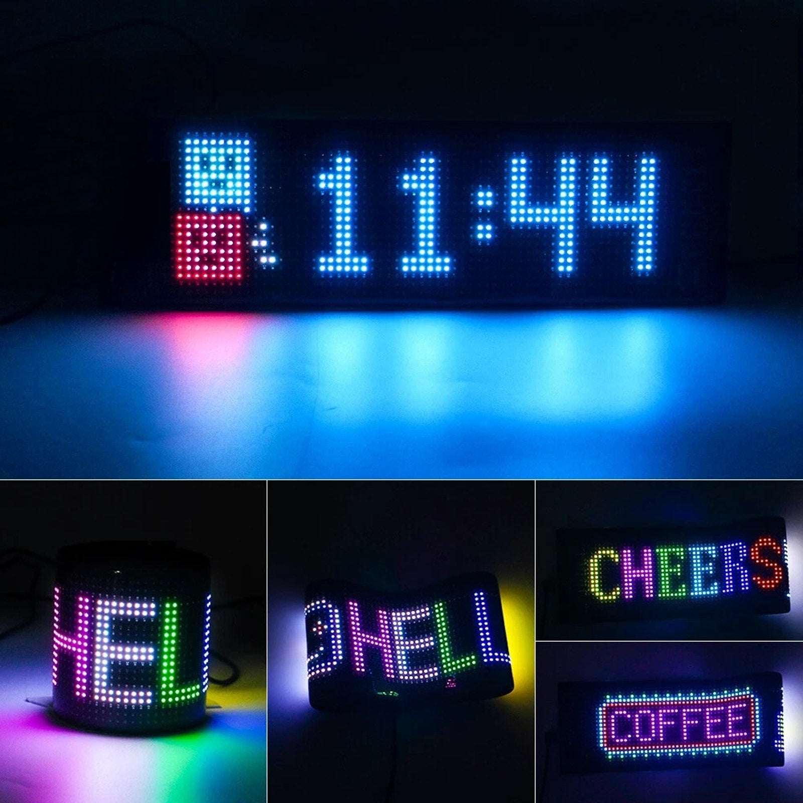 LED Matrix Pixel Panel Scrolling Bright Advertising LED Signs Flexible USB 5V