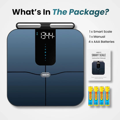 Herz P1 Smart Scale 8-Electrode Body Composition w/ 56 Metrics BMI Bluetooth APP