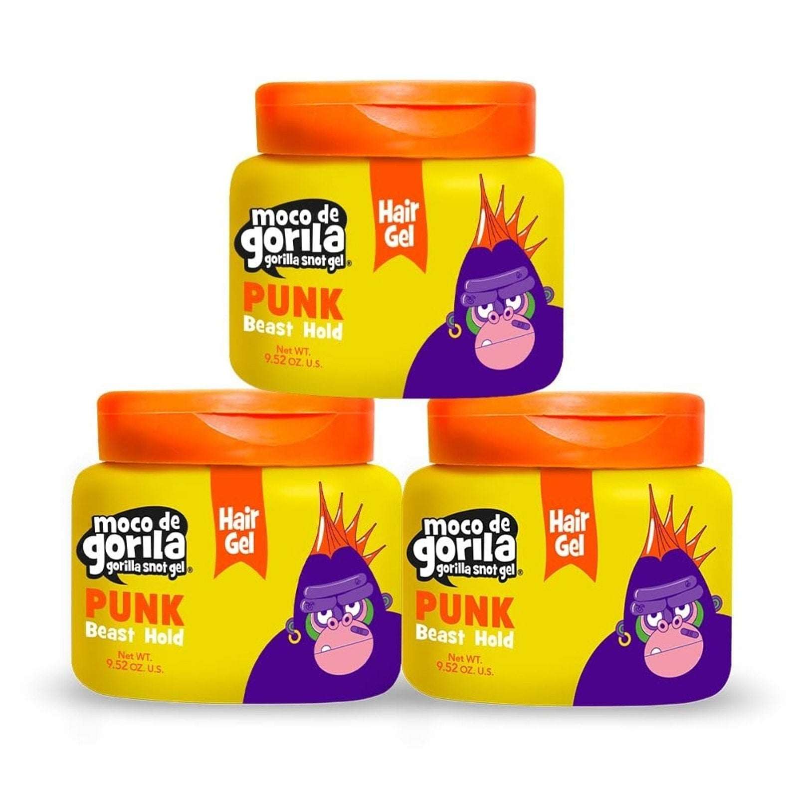 3-Pack Moco de Gorila Punk Beast Hold Hair Styling Gorilla Snot Gel 9.52oz Each