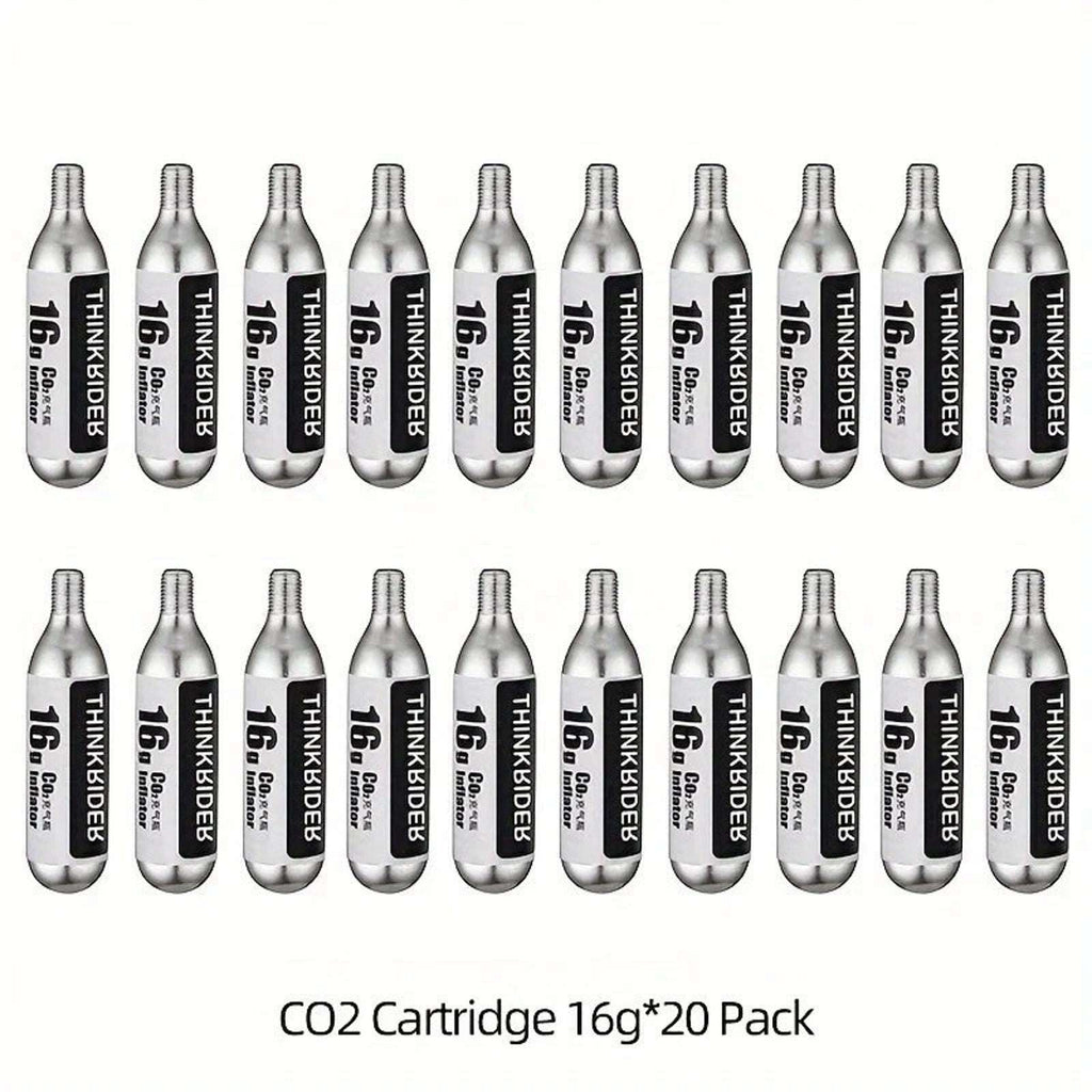 ThinkRider 16g Threaded 20 Pack CO2 Cartridges, Use with CO2 Bike Tire Inflator