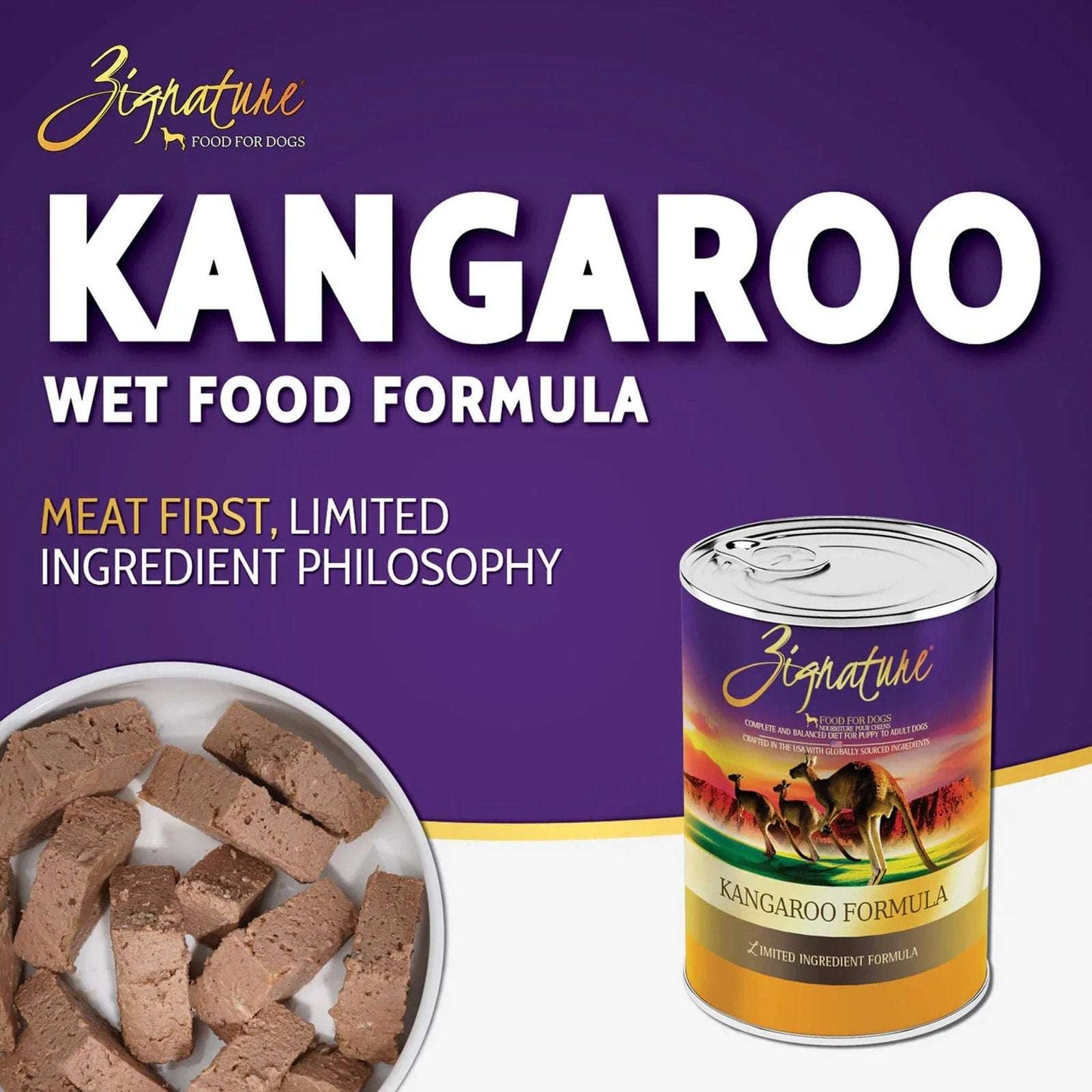 Zignature Kangaroo Limited Ingredient Formula Wet Dog Food 13oz, CASE OF 12
