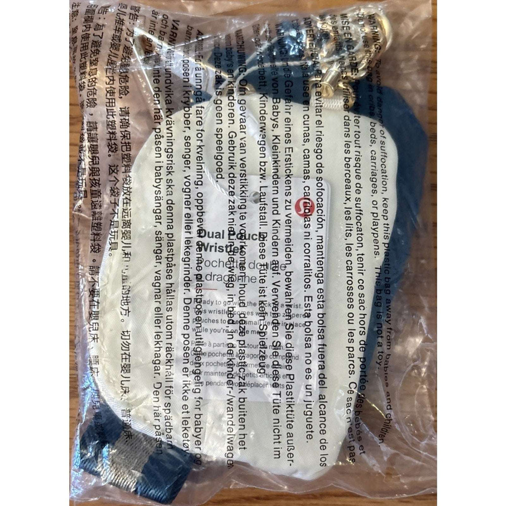 NWT Lululemon Dual Pouch Wristlet Wallet Keychain Wordmark Warp Teal, Gold, Bone